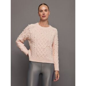 NWT Carbon38 Rose Cloud Pearl Embellished Sweater